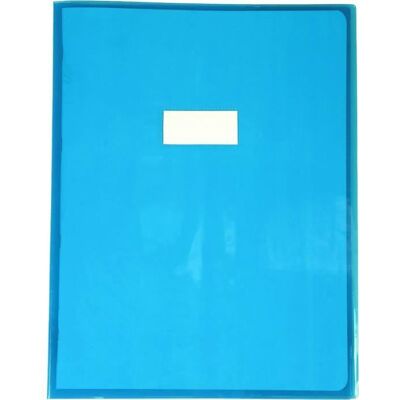 Protège cahier - CLAIREFONTAINE - 24x32cm - Bleu transparent - Plastique de haute qualité - Avec porte étiquette - Publicité Protège cahier - CLAIREFONTAINE - 24x32cm - Bleu transparent - Plastique de haute qualité - Avec porte étiquette - Publicité