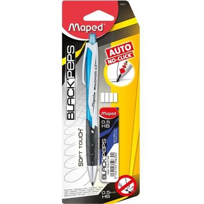 Porte mines automatique MAPED - HB - 05 mm - avec étui mine et 4 gommes de rechange Bleu - Publicité Porte mines automatique MAPED - HB - 05 mm - avec étui mine et 4 gommes de rechange Bleu - Publicité