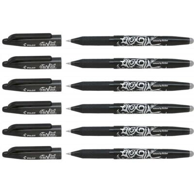Stylos roller FriXion Ball 07 - Pilot - Lot de 6 - Encre gel - Effaçable - Noir Noir - Publicité Stylos roller FriXion Ball 07 - Pilot - Lot de 6 - Encre gel - Effaçable - Noir Noir - Publicité