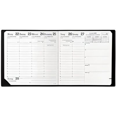 Agenda semainier Executif Quo Vadis - Noir - 16 x 16 cm - Souple - Grille 1 semaine sur 2 pages - Avec spirales Noir - Publicité Agenda semainier Executif Quo Vadis - Noir - 16 x 16 cm - Souple - Grille 1 semaine sur 2 pages - Avec spirales Noir - Publicité