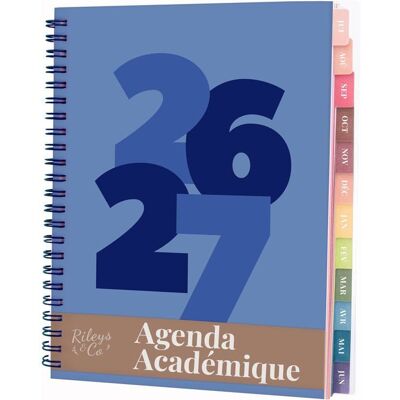 JBNIUAY Agenda Scolaire 2026-2027 Planificateur Journalier - Hebdo et Mensuel à Reliure Spirale Épais - 20×15 cm Bleu Version en Français Bleu - Publicité JBNIUAY Agenda Scolaire 2026-2027 Planificateur Journalier - Hebdo et Mensuel à Reliure Spirale Épais - 20×15 cm Bleu Version en Français Bleu - Publicité