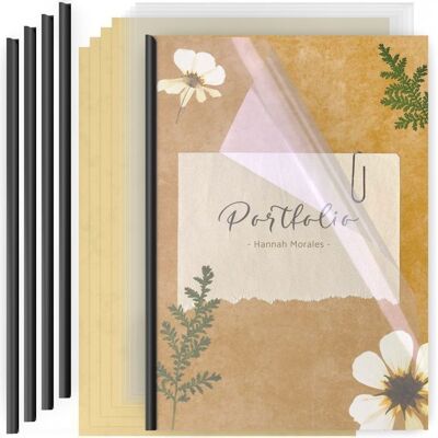 5 Kit de Reliure A4 sans perforation sans Relieuse- ACROPAQ - 5 Baguettes & 5 Transparentes & 5 Couvertures- Jusquà 30 feuilles Noir - Publicité 5 Kit de Reliure A4 sans perforation sans Relieuse- ACROPAQ - 5 Baguettes & 5 Transparentes & 5 Couvertures- Jusquà 30 feuilles Noir - Publicité