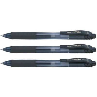 Stylos Roller - PENTEL - EnerGel-X BL107 - Encre Gel - Pointe Fine - Lot de 3 Noir Noir - Publicité Stylos Roller - PENTEL - EnerGel-X BL107 - Encre Gel - Pointe Fine - Lot de 3 Noir Noir - Publicité
