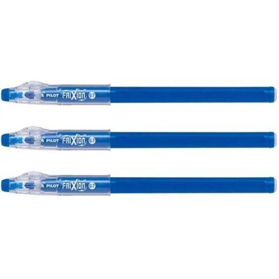 Stylo roller - PILOT - FRIXION ball Sticks 07 - Encre effaçable - Pointe fine - Lot de 3 Bleu - Publicité Stylo roller - PILOT - FRIXION ball Sticks 07 - Encre effaçable - Pointe fine - Lot de 3 Bleu - Publicité