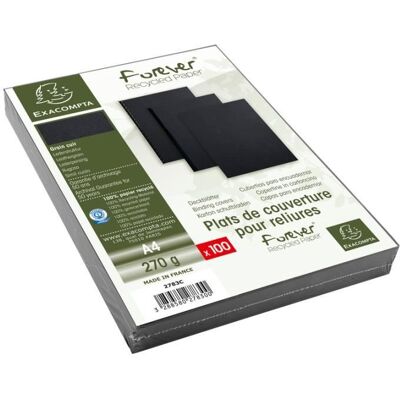 Pack de 100 feuilles de couverture - EXACOMPTA - Evercover - A4 - 270 g - Noir Noir - Publicité Pack de 100 feuilles de couverture - EXACOMPTA - Evercover - A4 - 270 g - Noir Noir - Publicité