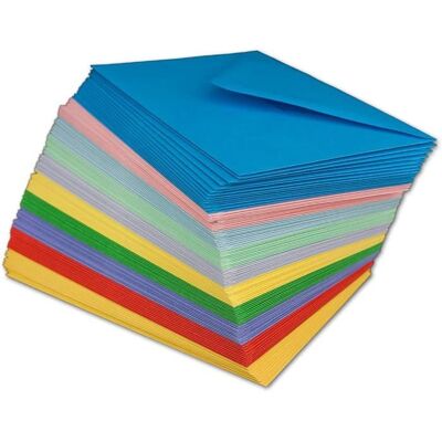 KJEHOME Agent Lot de 100 enveloppes colorées Format C6 100 g/m² Sans fenêtre 114 x 162 cm DIN C6 Multicolore 100 Stück - Publicité KJEHOME Agent Lot de 100 enveloppes colorées Format C6 100 g/m² Sans fenêtre 114 x 162 cm DIN C6 Multicolore 100 Stück - Publicité