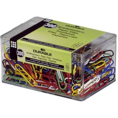 Trombones - DURABLE - 26 mm - Gaine en plastique - Couleurs assorties - 100 pièces - Publicité Trombones - DURABLE - 26 mm - Gaine en plastique - Couleurs assorties - 100 pièces - Publicité