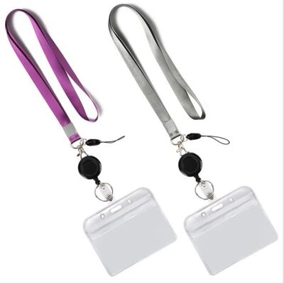 2 Sets Porte Badge Tour de Cou Comprend Cordon de Laniere Tour Cou Porte Badge Enrouleur Rétractable et Porte Carte Transparent - Publicité 2 Sets Porte Badge Tour de Cou Comprend Cordon de Laniere Tour Cou Porte Badge Enrouleur Rétractable et Porte Carte Transparent - Publicité