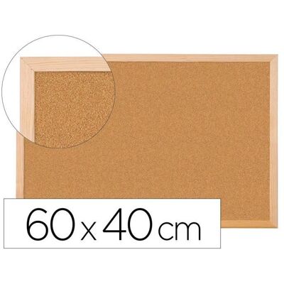 Tableau liège - Q-Connect - 60x40cm - Cadre bois pin naturel - 2 faces - 5 épingles inclus Marron - Publicité Tableau liège - Q-Connect - 60x40cm - Cadre bois pin naturel - 2 faces - 5 épingles inclus Marron - Publicité