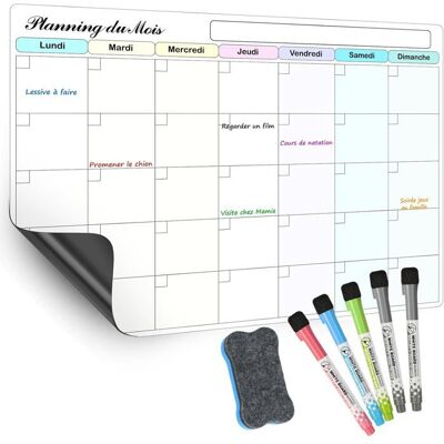 ANTENGRIN Planning Frigo Magnétique – Semainier et Calendrier Mensuel Magnétique Frigo Effaçable – Organisation FamilialeMenusRendez-vous - Publicité ANTENGRIN Planning Frigo Magnétique – Semainier et Calendrier Mensuel Magnétique Frigo Effaçable – Organisation FamilialeMenusRendez-vous - Publicité