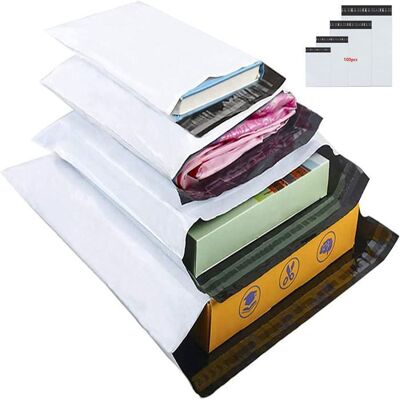 PACKADI Enveloppes d’expédition 100pcs 4 formats C5 A4 A3B3 – Pochettes d’envoi en plastique Blanc - Publicité PACKADI Enveloppes d’expédition 100pcs 4 formats C5 A4 A3B3 – Pochettes d’envoi en plastique Blanc - Publicité