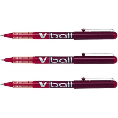 Stylos roller - PILOT - VBall VB5 - Encre liquide - Pointe métal - Fine - Rouge Rouge - Publicité Stylos roller - PILOT - VBall VB5 - Encre liquide - Pointe métal - Fine - Rouge Rouge - Publicité