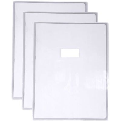 Protège-cahiers Cristal Luxe 22/100ème 24x32 transparent Incolore - CALLIGRAPHE - Lot de 3 - Publicité Protège-cahiers Cristal Luxe 22/100ème 24x32 transparent Incolore - CALLIGRAPHE - Lot de 3 - Publicité