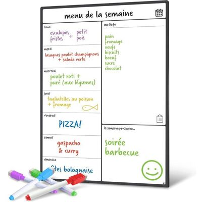 Calendrier Magnétique pour Frigo - Planifier Repas Familiaux Listes De Courses ou Aide A L’étude - Tableau Aimanté Hebdomadaire - Publicité Calendrier Magnétique pour Frigo - Planifier Repas Familiaux Listes De Courses ou Aide A L’étude - Tableau Aimanté Hebdomadaire - Publicité