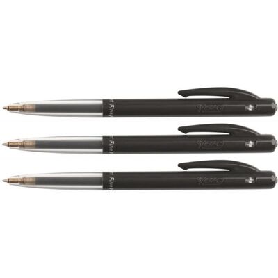 Stylo bille - BIC - M10 CLIC - Pointe Fine 07 mm - Encre Noire - Lot de 3 Noir - Publicité Stylo bille - BIC - M10 CLIC - Pointe Fine 07 mm - Encre Noire - Lot de 3 Noir - Publicité