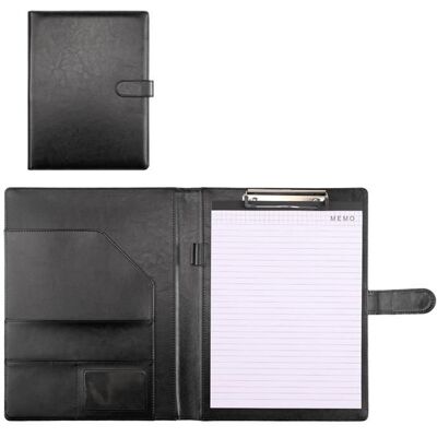 AUCUNELY Porte-documents A4 en cuir organiseur de documents avec bloc-notes Noir - Publicité AUCUNELY Porte-documents A4 en cuir organiseur de documents avec bloc-notes Noir - Publicité