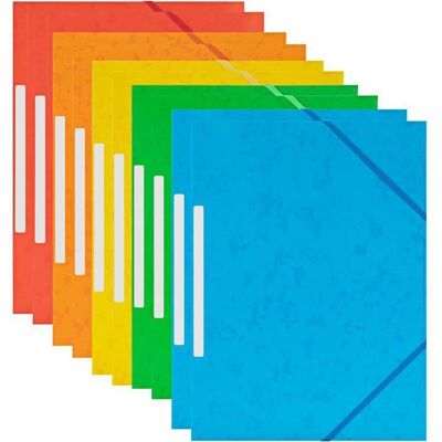 Chemises à Élastique Pochettes Cartonnées 3 Rabats en Carte Lustrée Format A4 Fermeture pour Documents 5 Coloré Assorties (10pcs) - Publicité Chemises à Élastique Pochettes Cartonnées 3 Rabats en Carte Lustrée Format A4 Fermeture pour Documents 5 Coloré Assorties (10pcs) - Publicité