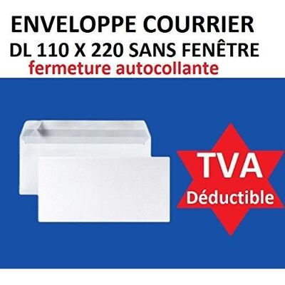 UNIVERS GRAPHIQUE lot de 100 petite enveloppe courrier format DL 110 x 220 mm sans fenêtre papier velin blanc 90g une enveloppe blanche avec - Publicité UNIVERS GRAPHIQUE lot de 100 petite enveloppe courrier format DL 110 x 220 mm sans fenêtre papier velin blanc 90g une enveloppe blanche avec - Publicité