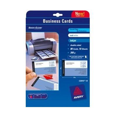 Avery - C32015-10 - Quick&Clean - Cartes de visi… Blanc - Publicité Avery - C32015-10 - Quick&Clean - Cartes de visi… Blanc - Publicité