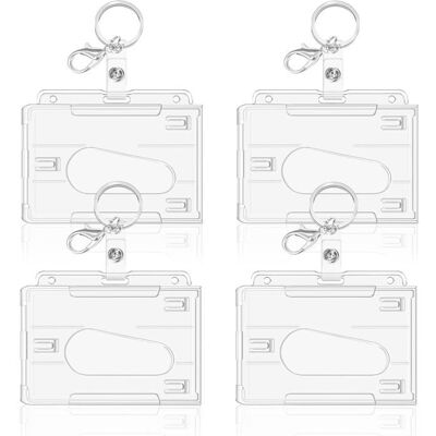 KCVV Porte badge transparent lot de 4 porte cartes pour cartes proximité cartes de crédit ID et carte de transport format horizontal - Publicité KCVV Porte badge transparent lot de 4 porte cartes pour cartes proximité cartes de crédit ID et carte de transport format horizontal - Publicité