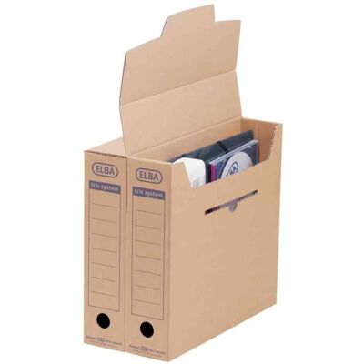 Boîte darchives - ELBA - Maxi Tric System - Marron - Carton ondulé - Paquet de 6 Marron - Publicité Boîte darchives - ELBA - Maxi Tric System - Marron - Carton ondulé - Paquet de 6 Marron - Publicité