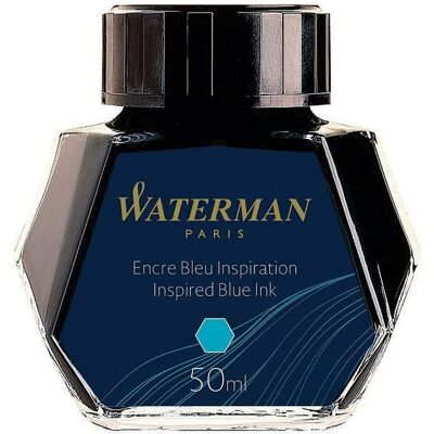 Encre pour stylo plume - WATERMAN - Bleu Inspiration - Flacon 50 ml - Rechargeable - Non effaçable Bleu - Publicité Encre pour stylo plume - WATERMAN - Bleu Inspiration - Flacon 50 ml - Rechargeable - Non effaçable Bleu - Publicité