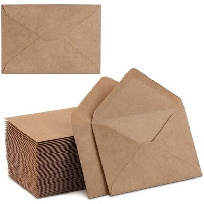 CUNEARY 100 Enveloppes Kraft 130g/m² 13.5x18.5cm - Fermeture Humide - Recyclé - Pour Cartes Invitations - Publicité CUNEARY 100 Enveloppes Kraft 130g/m² 13.5x18.5cm - Fermeture Humide - Recyclé - Pour Cartes Invitations - Publicité