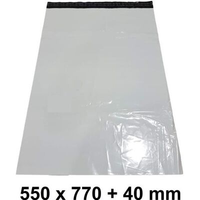 UNIVERS GRAPHIQUE 10 enveloppes plastique blanches opaques grand format 550 x 770 + 40 mm rabat pochettes dexpédition XXL 60 microns. Fine légère - Publicité UNIVERS GRAPHIQUE 10 enveloppes plastique blanches opaques grand format 550 x 770 + 40 mm rabat pochettes dexpédition XXL 60 microns. Fine légère - Publicité
