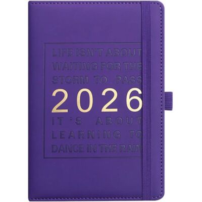 ®TONLRGY Agenda journalier calendrier 2026 couverture élastique en PU onglets de 12 mois adapté aux études et au bureauViolet Violet - Publicité ®TONLRGY Agenda journalier calendrier 2026 couverture élastique en PU onglets de 12 mois adapté aux études et au bureauViolet Violet - Publicité