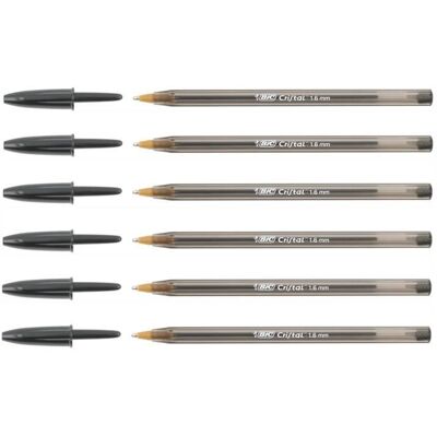 Stylo à bille - BIC - Cristal Large - Pointe large 16 mm - Encre noire - Lot de 6 Noir - Publicité Stylo à bille - BIC - Cristal Large - Pointe large 16 mm - Encre noire - Lot de 6 Noir - Publicité
