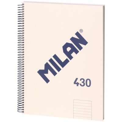 Cahier A4 - MILAN - 1918 - Couverture rigide - 80 feuilles - Papier ligné 95 g/m² Beige - Publicité Cahier A4 - MILAN - 1918 - Couverture rigide - 80 feuilles - Papier ligné 95 g/m² Beige - Publicité