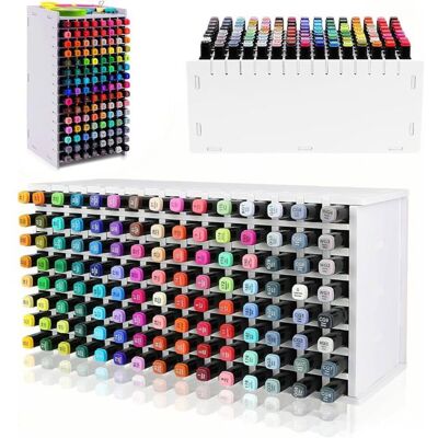 JEIIBRZUI Organisateur de Bureau pour 120 Marqueurs avec 6 Séparateurs Boîte de Rangement Feutres et Crayons . Publicité JEIIBRZUI Organisateur de Bureau pour 120 Marqueurs avec 6 Séparateurs Boîte de Rangement Feutres et Crayons . Publicité