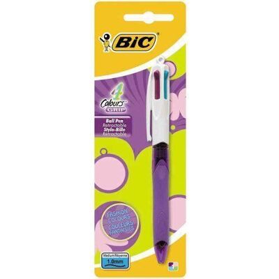 Stylo-bille - BIC - 4 Couleurs - Grip - Rose Violet Vert Turquoise Rose - Publicité Stylo-bille - BIC - 4 Couleurs - Grip - Rose Violet Vert Turquoise Rose - Publicité