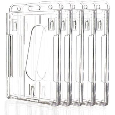 Porte-cartes – Lot de 5 – Vertical et double – Transparent - Publicité Porte-cartes – Lot de 5 – Vertical et double – Transparent - Publicité