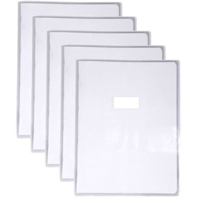 Protège-cahiers Cristal Luxe 22/100ème 24x32 transparent Incolore - CALLIGRAPHE - Lot de 5 - Publicité Protège-cahiers Cristal Luxe 22/100ème 24x32 transparent Incolore - CALLIGRAPHE - Lot de 5 - Publicité