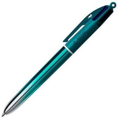 Stylo 4 couleurs - BIC - Pointe moyenne - Rétractable - Encre bleu noir rouge vert Vert - Publicité Stylo 4 couleurs - BIC - Pointe moyenne - Rétractable - Encre bleu noir rouge vert Vert - Publicité
