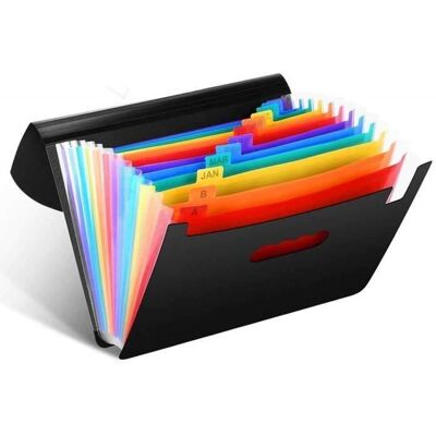 Trieur 12 Compartiments A4 Chemise Papier Classeur Rangement Administratif Document Porte Dossier Bureau @fmk Noir - Publicité Trieur 12 Compartiments A4 Chemise Papier Classeur Rangement Administratif Document Porte Dossier Bureau @fmk Noir - Publicité