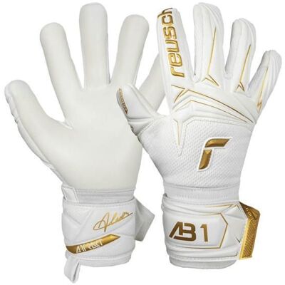 Gants de gardien enfant Reusch Attrakt AB1 Duo - white/gold Blanc - Publicité Gants de gardien enfant Reusch Attrakt AB1 Duo - white/gold Blanc - Publicité