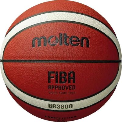 Ballon de Basket - Molten - Bg3800 - Taille 7 - Couleur Orange - Homologué FIBA Orange - Publicité Ballon de Basket - Molten - Bg3800 - Taille 7 - Couleur Orange - Homologué FIBA Orange - Publicité