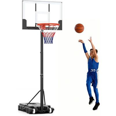 Panier de Basketball sur Pieds à Roulettes COSTWAY-Hauteur Réglable 100-212 CM Base Remplissable pour Piscine Allée Intérieur Noir - Publicité Panier de Basketball sur Pieds à Roulettes COSTWAY-Hauteur Réglable 100-212 CM Base Remplissable pour Piscine Allée Intérieur Noir - Publicité