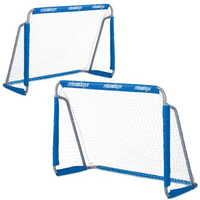 Relaxdays But de football lot de 2 enfants et adultes HxLxP 110 x 150 x 75 cm métal cage stable pour foot bleu Bleu - Publicité Relaxdays But de football lot de 2 enfants et adultes HxLxP 110 x 150 x 75 cm métal cage stable pour foot bleu Bleu - Publicité