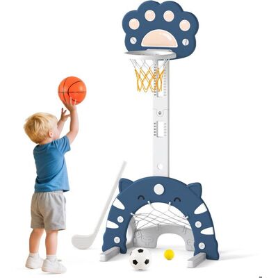 Panier de Basket Multifonctionnel 3-en-1 COSTWAY avec Basketball Football & Golf Hauteur Ajustable & Cercle Pliable 3 Ans+ Bleu Bleu - Publicité Panier de Basket Multifonctionnel 3-en-1 COSTWAY avec Basketball Football & Golf Hauteur Ajustable & Cercle Pliable 3 Ans+ Bleu Bleu - Publicité