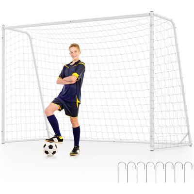 But de Football 300 x 204 cm COSTWAY-Cadre MétalliqueFilet en PE-8 Piquets16 Attaches-Montage Rapide-Équipement dEntraînement Blanc - Publicité But de Football 300 x 204 cm COSTWAY-Cadre MétalliqueFilet en PE-8 Piquets16 Attaches-Montage Rapide-Équipement dEntraînement Blanc - Publicité