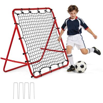 Filet de Rebond de Football Enfants Pliable COSTWAY-5 Angles Réglables-102 x 99 x 44-72 cm-20 Cordes Elastiques-Cadre Métal - Publicité Filet de Rebond de Football Enfants Pliable COSTWAY-5 Angles Réglables-102 x 99 x 44-72 cm-20 Cordes Elastiques-Cadre Métal - Publicité