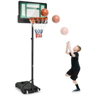 Panier de Basketball sur Pieds à Roulettes COSTWAY-Hauteur Réglable 90-210 CM-Poteau Panneau en PE-Rempli dEauSable-3 Ans+-Vert Noir - Publicité Panier de Basketball sur Pieds à Roulettes COSTWAY-Hauteur Réglable 90-210 CM-Poteau Panneau en PE-Rempli dEauSable-3 Ans+-Vert Noir - Publicité