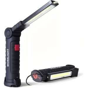 RNEMITERY Lampe de travail LED 5 modes torche baladeuse rechargeable à 800LM idéale pour travaux de réparation automobile. Label Noir - Publicité RNEMITERY Lampe de travail LED 5 modes torche baladeuse rechargeable à 800LM idéale pour travaux de réparation automobile. Label Noir - Publicité
