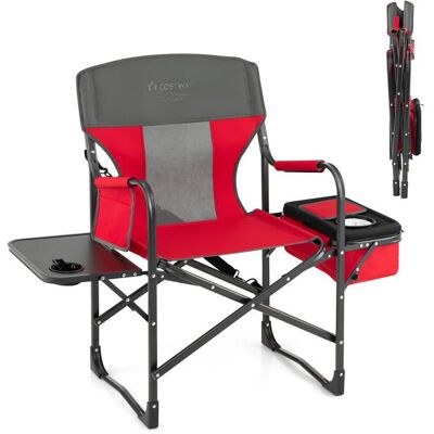 Chaise de Camping Pliante Rouge COSTWAY Table Latérale Sac Isotherme Charge 180KG Sac de Rangement Sangle Portable pour Pêche Rouge - Publicité Chaise de Camping Pliante Rouge COSTWAY Table Latérale Sac Isotherme Charge 180KG Sac de Rangement Sangle Portable pour Pêche Rouge - Publicité