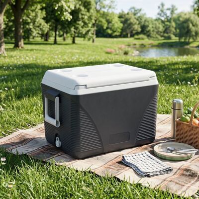 Glacière Isotherme Rigide 41L COSTWAY Maintien au Froid 5 à 7 Jours avec Porte-Gobelets pour Camping Voiture Gris - Publicité Glacière Isotherme Rigide 41L COSTWAY Maintien au Froid 5 à 7 Jours avec Porte-Gobelets pour Camping Voiture Gris - Publicité
