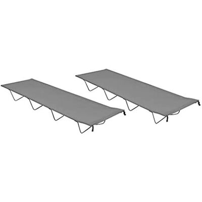 vidaXL Lit de camping - Pliable 2 pcs 180x60x19cm Tissu Oxford Acier Gris - Publicité vidaXL Lit de camping - Pliable 2 pcs 180x60x19cm Tissu Oxford Acier Gris - Publicité