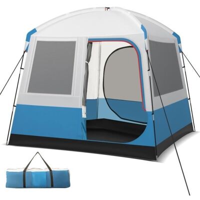 COSTWAY Tente de Camping Portable 5 Personnes 248 x 248 x 230 cm-Polyester Imperméable-2 Porte3Fenêtres-Poteaux en Fibre de Verre Bleu - Publicité COSTWAY Tente de Camping Portable 5 Personnes 248 x 248 x 230 cm-Polyester Imperméable-2 Porte3Fenêtres-Poteaux en Fibre de Verre Bleu - Publicité